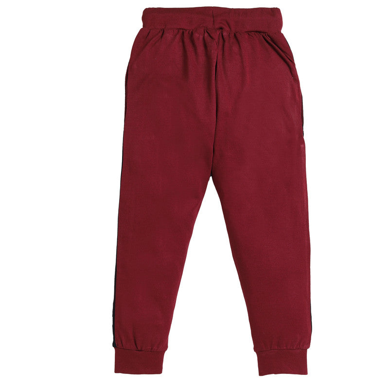 Boys Plain Track Pant|Maroon