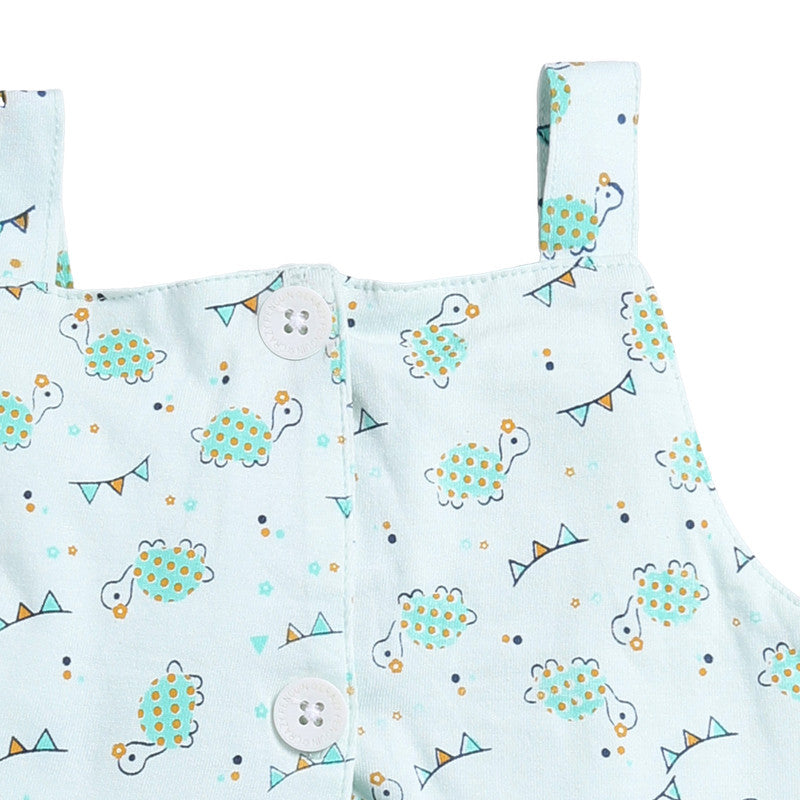 Girls Printed Sleeveless Frock|Mint