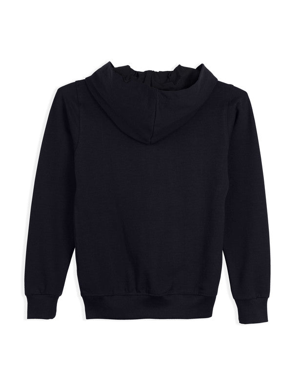 Typograhic Black Zipper Hoodie