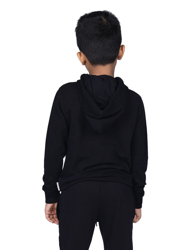 Typograhic Black Zipper Hoodie