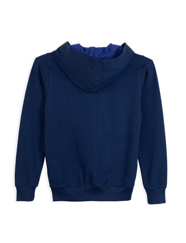 Typograhic Blue Zipper Hoodie