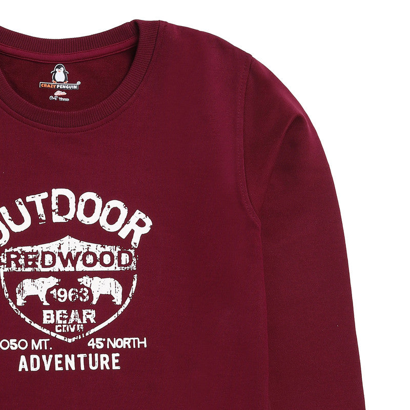 Maroon Graphic Print Sweatshirt