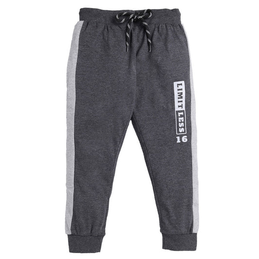 Boys Plain Track Pant|Charcoal Melange