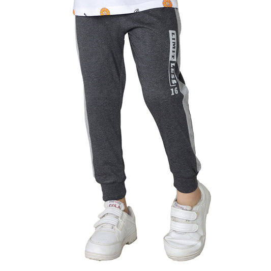 Boys Plain Track Pant|Charcoal Melange