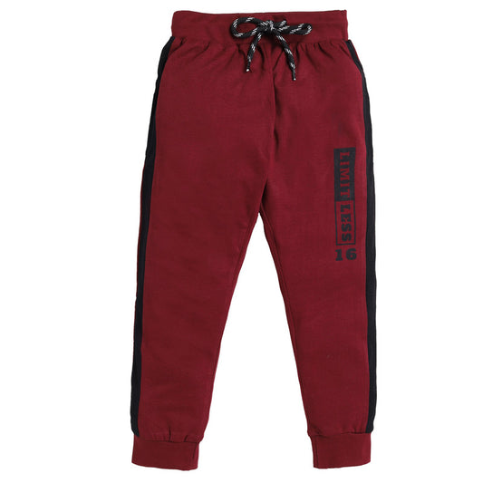 Boys Plain Track Pant|Maroon