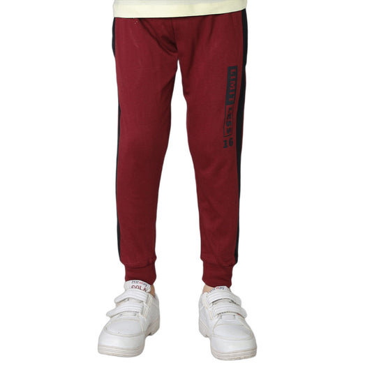 Boys Plain Track Pant|Maroon