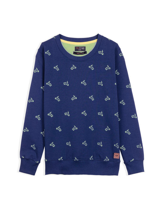 Vintage Scooter Print Sweatshirt