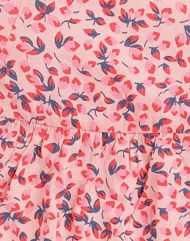 Joyful Prints Frock |Peach