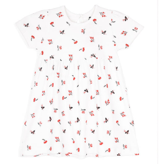 Flower Print Frock |White