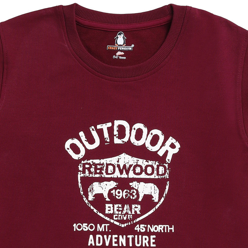 Maroon Graphic Print Sweatshirt