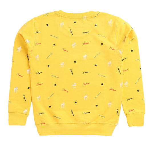 All Over Print Yellow Sweatshirt